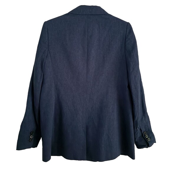 Banana Republic Linen Double Breasted Two Buttons Blazer Women Size 6 P Blue - Picture 4 of 11